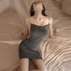 Diversión Nocturna Sexy Camisón con Tirantes Ropa Interior Sexy Uniforme de Cosplay Plateado Brillante Caliente para Mujer Tienda Nocturna Pijamas