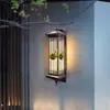 Luminária de Parede Solar para Exterior à Prova d'Água Lâmpada de Pilar Lateral de Portão de Vila para Pátio Novo Estilo Chinês Lâmpada de Parede Externa para Varanda