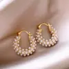 Pendientes de Perla Retro Franceses Lujo Ligero Moda Gama Alta Elegantes Elegantes Tachuelas Exquisitos Nicho Versátiles Pendientes Sencillos para Mujer