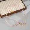 Nueva entrada, cadena cruzada ligera de lujo con cuentas de cristal para teléfono móvil, cadena híbrida con cuentas para teléfono móvil, cuerda colgante, decoración para equipaje, cordón para mujer