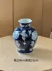 Nuevo Jarrón de Cerámica Pastel Estilo Chino, Recipiente de Porcelana Azul y Blanca para Arreglo Floral, para Entrada de Sala de Estar, Decoración de Escritorio para el Hogar, Jarrón de Flores de Peonía