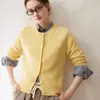 Nuevo cárdigan de cachemira para mujer Otoño e Invierno, Cuello redondo, Suave y amigable con la piel, Adelgazante, Engrosado, De un solo pecho, Chaqueta de punto versátil