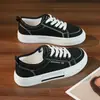 Tênis de Lona Branco com Estampa de Grou 2026 Confortável para Mulheres Novo Tendência Primavera Outono Versátil Tênis de Skate Mais Vendido Respirável para Mulheres Temporada Primavera Outono Descanso