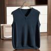 Suéter de Cachemira de Montaña para Hombre Chaleco con Cuello en V Otoño e Invierno Chaleco de Talla Grande Chaleco sin Mangas Casual Suelto Cálido Tejido