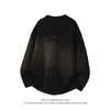 2025 Otoño Transfronterizo Nuevo Americano Cuello Henry Sudadera Informal Pulóver Talla Grande Moda Rayas Camiseta Básica Holgada
