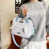 2025 Nova Tendência de Moda Outono Cor Contrastante Desenho Animado Estilo Preppy Uma Alça Transversal Bolsa Multifuncional Quadrada Pequena Roupas de Trabalho Estudante