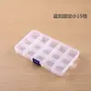 Caja Plástica Transparente Pequeña de 15 Compartimentos con Tapa Caja de Almacenamiento para Piezas de Joyería Componentes Electrónicos Caja para Joyas Perlas Equipo de Pesca