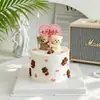 Decoración para Pastel del Día de San Valentín Qixi 2026 Corazón de Goma Blanda Oso Abrazando Pareja Confesión Decoración para Hornear Inserto