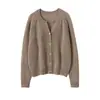 Práctico para Tres Estaciones ~ Cárdigan de Punto 100% Cachemira Pura Consinee para Mujer, Ropa de Trabajo Holgada y Chaqueta Suéter Apilable