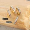 Pendientes de circonita en forma de U con diamantes completos versátiles estilo ins europeo y americano joya para el oído de acero de titanio para eventos de gala F543