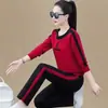2026 Novo Conjunto Esportivo Casual Estilo Primavera e Outono Moletom de Gola Redonda Manga Longa Conjunto de Duas Peças Solto Tamanho Grande Moderno para Mulheres