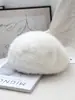 Boina Versátil de Color Sólido Mezclada con Pelo de Conejo para Mujer, Sombrero de Artista Versátil Casual de Invierno, Elegante y Cálido Sombrero de Calabaza