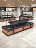 Prateleira de Frutas Yonghui Supermercado Exibição Aço Madeira Ilha Prateleira de Legumes Multi-Camada Ajustável Trapezoidal Plataforma Comercial