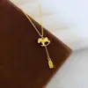Collar Colgante Zodiaco Caballo Chapado en Oro de Alta Venta para Mujer, Colgante Atractor de Dinero para el Año del Caballo, Colgante Estilo Chino