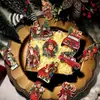 Nuevos 36 piezas Estilo Rojo Adornos de Madera para Navidad Decoraciones para Fiestas de Navidad Decoraciones de Madera para el Hogar de Navidad