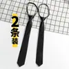 Corbata Estilo Preppy para Mujer Camisa JK Estudiante Perezoso Sin Cremallera Accesorios Negros Corbata de Nudo Manual para Hombre Profesional de Negocios