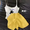 Pijama Femenino HelloKitty con Sujetador Incorporado Pure Desire Sexy Camisola sin Mangas Shorts Ropa para el Hogar Estilo Hombros Descubiertos Se Puede Usar al Aire Libre