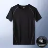 Camiseta de Comércio Exterior Masculina Absorvente de Suor Justa Casual Manga Curta Roupas de Treinamento de Basquete Camiseta de Corrida Esportes Fitness Roupas de Ciclismo