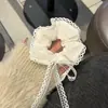 Scrunchie de Alta Qualidade Estilo Coreano para Mulheres, Elástico de Cabelo com Laço de Tecido da Moda, Acessório de Cabelo Corda para Coque Doce e Fofo