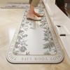 Alfombrilla Absorbente de Aceite de Cuero para Cocina de Lujo Ligero Hogareña Sin Limpieza Antideslizante Resistente al Desgaste Estropajo Alfombra Larga