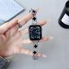 Pulseira de Metal para Relógio com Trevo de Quatro Folhas Perolado Slim Fit Adequada para Apple 9 iWatch 10 S11 Huawei Xiaomi