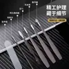 Set de 9 Piezas de Herramientas de Acero Inoxidable para Manicura y Cuidado de Uñas, Set de Tijeras para Uñas, Tijeras Completas para Cejas, Cuchara para Oídos, Set de Cortauñas al por Mayor