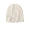Cachemira 2026 Otoño/Invierno Nuevo Estilo Mujer Color Sólido Tejido de Punto Trenzado Calado Engrosado Cálido Moda Borde Enrollado Tejido Sombrero Casual