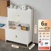 Estante de cocina de pie multicapa, gabinete para horno de microondas, aparador multifuncional de acero al carbono, encimera de losa de roca, gabinete