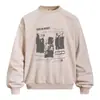 Sudadera con cuello redondo y estampado abstracto estilo americano para hombre, primavera y otoño, holgada, casual, vintage, moderna, pullover, camisa deportiva
