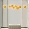 Fondo de pared de vidrio para dormitorio al por mayor lámpara de noche diseñador lámpara de pasillo sala de estar lámpara de pared hoja de loto personalidad posmoderna