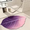 Alfombra absorbente antideslizante para baño del hogar, alfombra absorbente con drenaje de agua para encimera de cocina, alfombrilla de suelo simple de tierra de diatomeas con forma de hoja