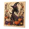 Venda Quente Transfronteiriça Halloween Pintura Diamante Pérola Gato Preto Lua Ornamento de Pendurar em Casa Decoração de Janela Arte DIY Decoração