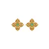 Brincos de Prata S925 Banhados a Ouro Formato de Trevo de Quatro Folhas Esmeralda Africana Design Simples de Nicho Brincos Clássicos Elegantes Versáteis