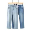 Jeans Premium SpecialNiu Daxia para Mujeres de Tallas Grandes, Pantalones Baguette Versátiles Adelgazantes 100kg Pantalones Rectos Casuales 0526