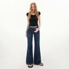 YC & American Retro Pantalones Acampanados Spice Girl de Cintura Baja Primavera y Verano Rasguño Joker Jeans Slim para Mujer y Pantalones Largos
