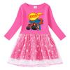 Vestido de princesa de manga larga con estampado de estrellas y luna de algodón para niña, primavera y otoño de 2023