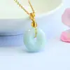 Colar com Pingente de Jade Birmanês Natural Grau A Guan Yu Paz Transmissão ao Vivo Venda Quente Atacado S5100402