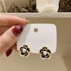 Joyas Luyi Corea del Sur Dongdaemun Pendientes de Flor Francesa Camelia Pendientes Retro Elegantes de Celebridad de Internet Pendientes con Pasador de Plata