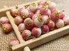 Botões para Cheongsam de Contas Redondas Imitando Jade Estilo Chinês Botões de Acessórios Antigos Decorativos para Traje Tang Retrô Dinastia Han Rosa