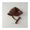 Gorro de Punto Dulce con Lazo Estilo Coreano para Niños, Gorro de Pescador para Bebé, Gorro de Viaje con Cordón Estilo Infantil