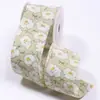 Cinta de Doble Cara con Estampado Floral Pequeño Fresco Estilo Pastoral para Moño DIY, Pasador de Pelo, Diadema, Correa para Envolver Regalos