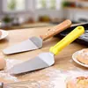 Espátula Triangular con Mango de Madera, Superficie Lisa, Espátula Gruesa de Acero Inoxidable para Pasteles, Espátula para Pizza, Mango de Plástico, Gadgets de Cocina Aimanwu