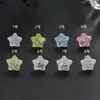 Brincos de pentagrama tridimensionais com lantejoulas iridescentes, estilo suave e delicado, presilhas de orelha simples, leves e compactos, adequados para estudantes ficarem mais jovens