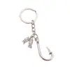 Llavero de Venta Caliente Transfronteriza para Entusiastas de la Pesca Aleación Dos Peces Pequeños Colgante de Anzuelo de Pesca Colgante para Mochila Amuletos