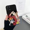 Capa de Celular Apple 12 One Piece Luffy Adequada Capa de Silicone Macia Fosca Iphone15Promax 13 Modelo Anti-Queda