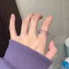 Anillo de ágata calcedonia púrpura imperial A de semilla de hielo natural versión ancha alto hielo ojo de gato explosiones caja de regalo oro champán