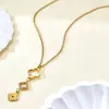 Moda Europea y Americana Elegante Acero Inoxidable Chapado en Oro de 18K Incrustado Circonita Multicapa Flor de la Suerte Trébol de Cuatro Hojas Collar para Mujer