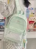 Mochila com padrão de onda do mar suave e vibe atmosférica, estilo ins coreano, doce e jovial, adequada para compras e passeios