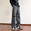 Pantalones de trabajo retro estilo americano multibolsillos, para hombre, pierna recta, corte holgado, otoño/invierno, pantalones largos casuales para hombre de calidad de exportación