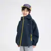 Casa da Hai Ma Outono Novo Estilo Infantil Jaqueta Corta-vento com Capuz para Meninos Cardigan Três-Resistente Infantil de Tamanho Médio e Grande Tendência